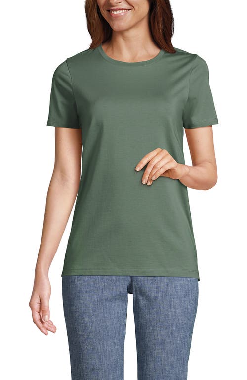 Shop Lands' End Relaxed Supima Cotton Crew Neck T-shirt In Lily Pad Green