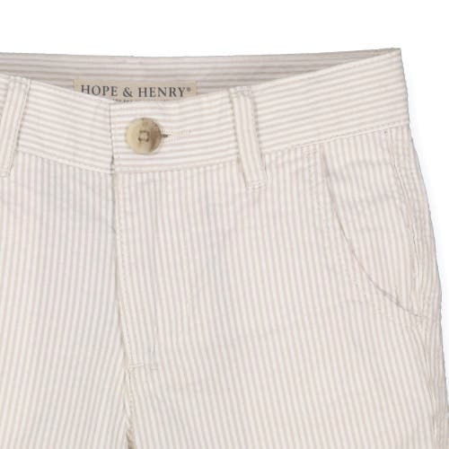 Hope & Henry Baby Boys' Organic Seersucker Short, Infant In Taupe Seersucker