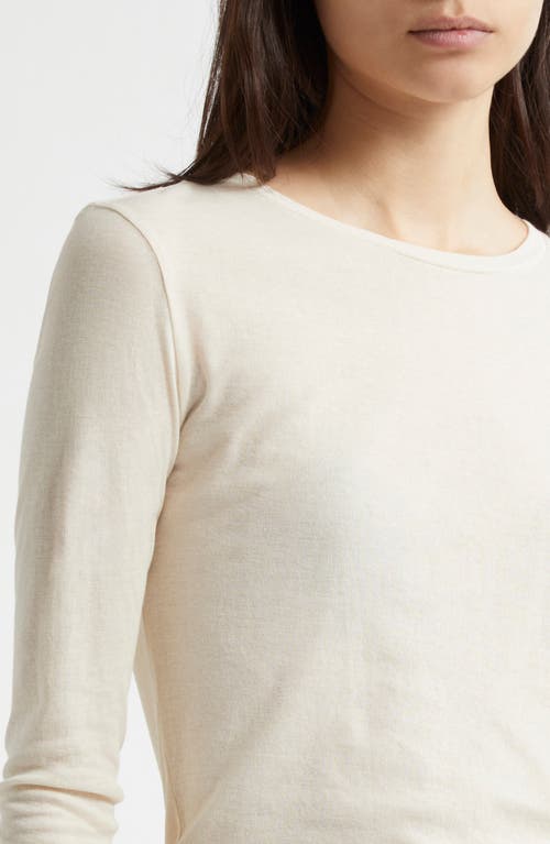 Shop Weekend Max Mara Vistola Long Sleeve Cotton Knit Top In Ecru