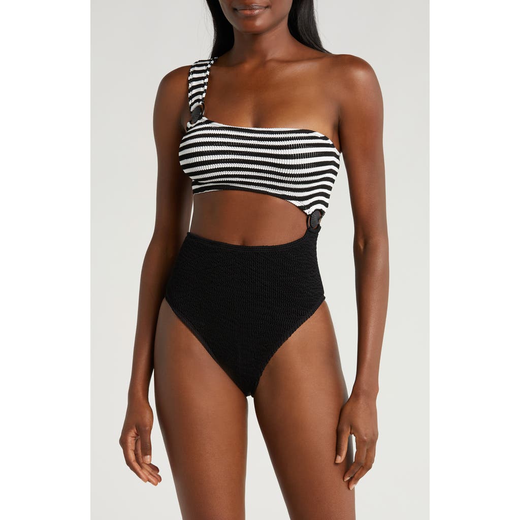 Cleonie Cutout One-shoulder One-piece Swimsuit In Black