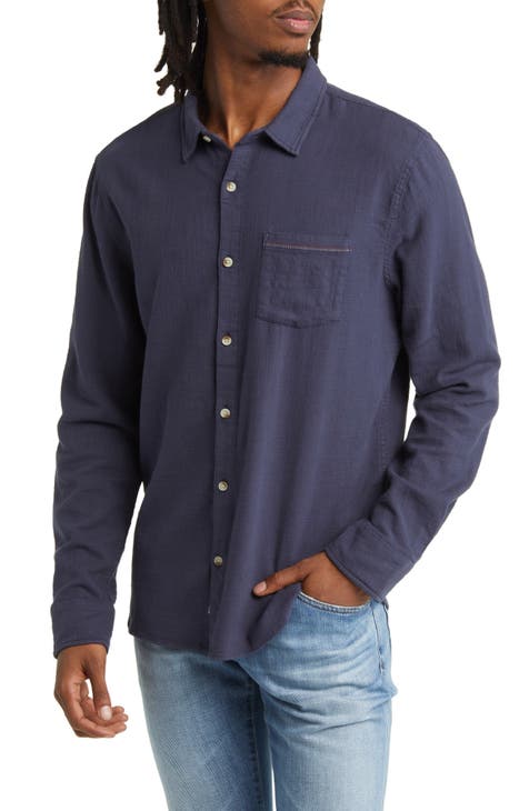   Essentials Men's Long-Sleeve Regular-Fit Stretch Poplin  Shirt, Blue Grey White Stripe, X-Small : Clothing, Shoes & Jewelry