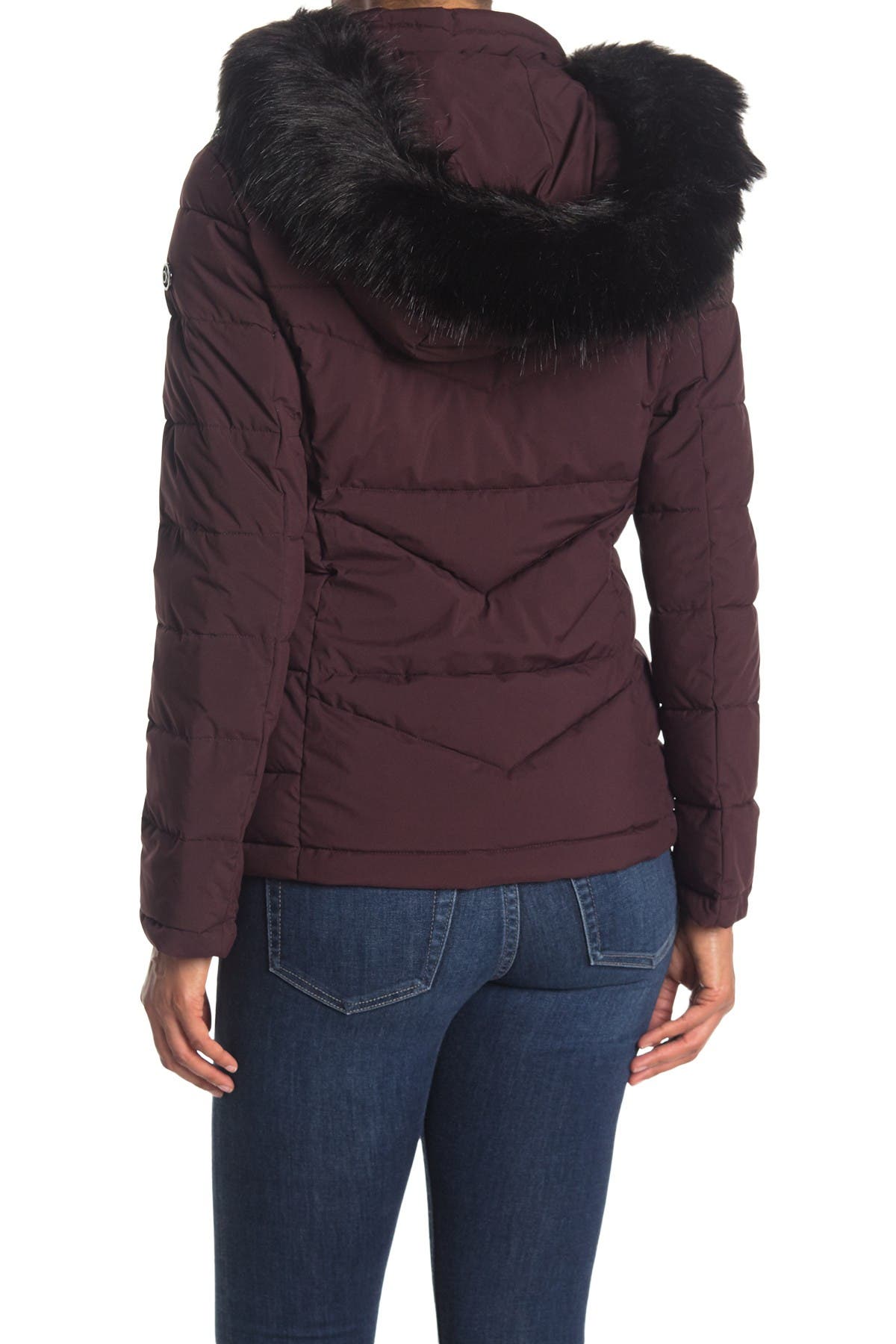 calvin klein faux fur puffer jacket