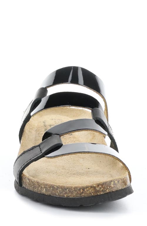 Bos. & Co. Luzzie Wedge Slide Sandal In Black Gaucho/patent