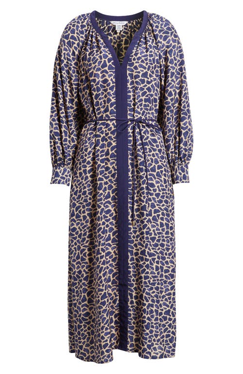 Shop Tommy Bahama Safari Spots Puff Sleeve Midi Dress In Island Navy