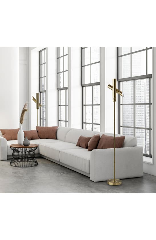 Adesso Lighting Vega Led Torchiere Floor Lamp In Antique Brass