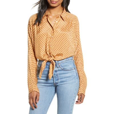 Billabong Sunset Sessions Tie Hem Shirt, Yellow