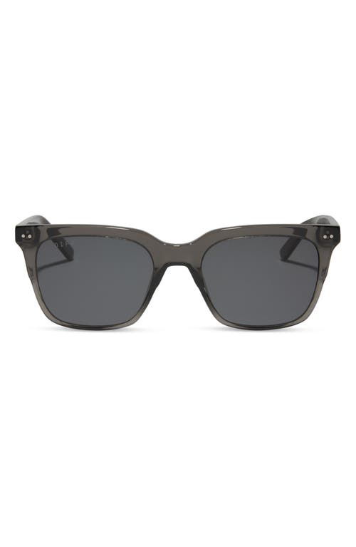 Billie XL 54mm Polarized Square Sunglasses in Black Smoke Crystal