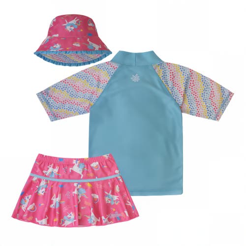 Uv Skinz 3pc Sun & Swim Set In Blue Hearts Unicorn