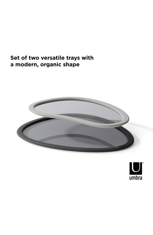 Shop Umbra Set Of 2 Organic Serving Trays In Charcoal/grey