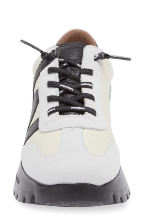 Wonders Fashion Slip-on Sneaker In White/off White/black Combo