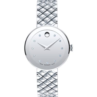 Movado Sapphire Diamond Bracelet Watch, 30Mm