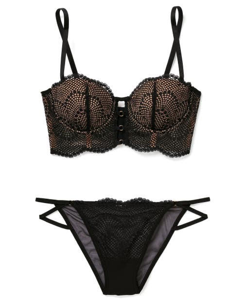 Adore Me Margaritte Push Up Balconette Bra In Black