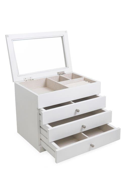 Bey-berk Wood Multilevel Jewelry Box In White