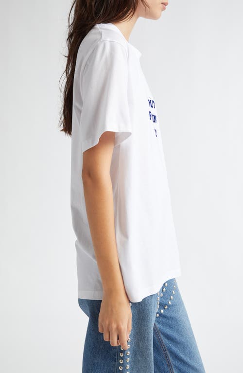 Shop Stella Mccartney About Time Cotton Graphic T-shirt In White/blue