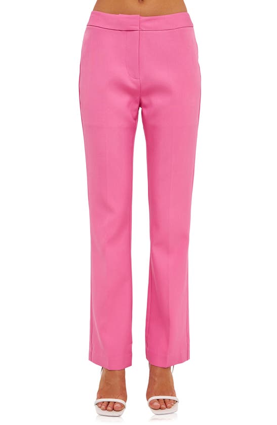 Endless Rose Flat Front Trousers In Pink