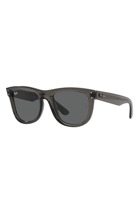 Ray Ban Wayfarer Reverse 50mm Square Sunglasses In Transparent Dark Grey