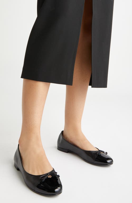 Shop Tory Burch Cap Toe Ballet Flat In Perfect Black/perfect Black