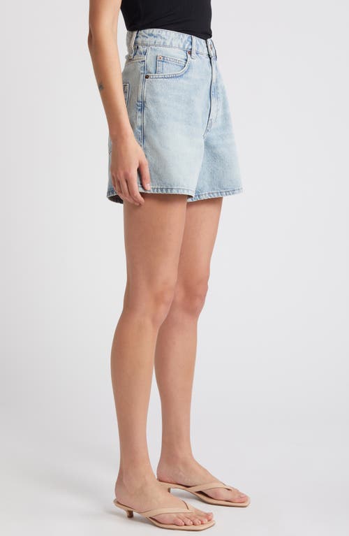 Shop Frame The Easy Denim Shorts In Fizz Indigo