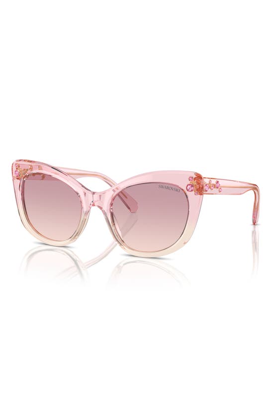 Shop Swarovski 55mm Cat Eye Sunglasses In Pink