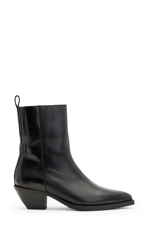 Shop Allsaints Bazely Bootie In Black Shine