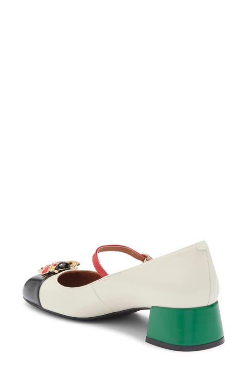 Shop Jeffrey Campbell Jitterbug Cap Toe Mary Jane Pump In Ivory Black Pat Red Cb