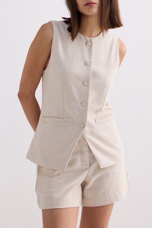 Reistor Cotton Tweed Vest Jacket In Chestnut Twist