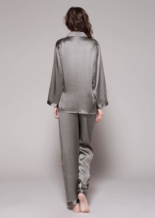 Shop Lilysilk Full Length Silk Pajamas Set In Dark Gray