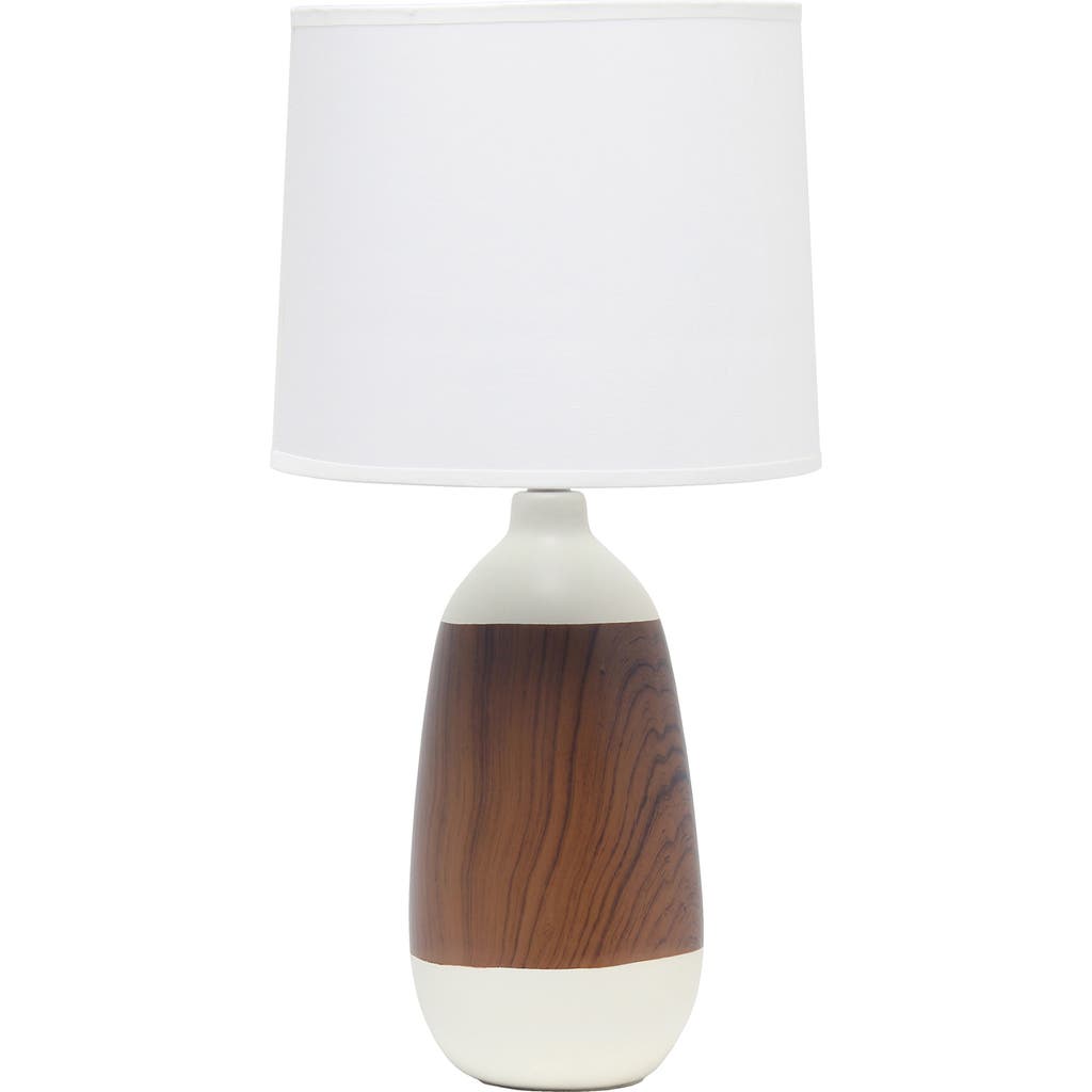 Shop Lalia Home Wood Print Table Lamp In Off White/dark Wood
