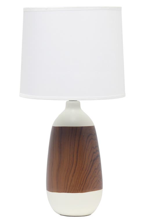 Shop Lalia Home Wood Print Table Lamp In Off White/dark Wood
