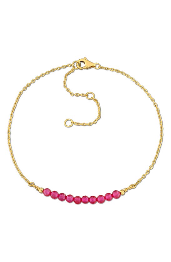 Shop Delmar Beaded Chain Bracelet In Ruby
