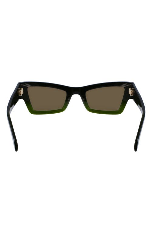 Shop Ferragamo Rivets 53mm Modified Rectangular Sunglasses In Transparent Dark Green