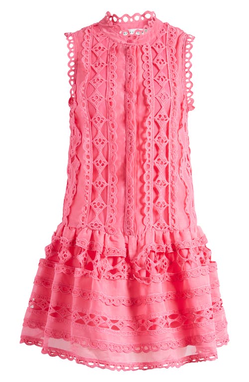 Sleeveless Lace A-Line Dress in Fuchsia