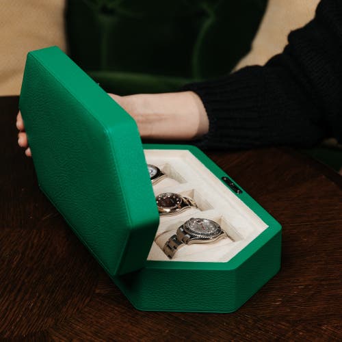 Rapport London Portobello Three Watch Box In Green