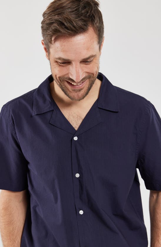 Shop Armor-lux Armor Lux Comfort Cotton Camp Shirt In Navire