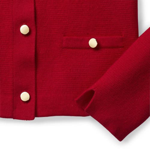 Shop Hope & Henry Baby Girls' Milano Stitch Cardigan, Infant In Red