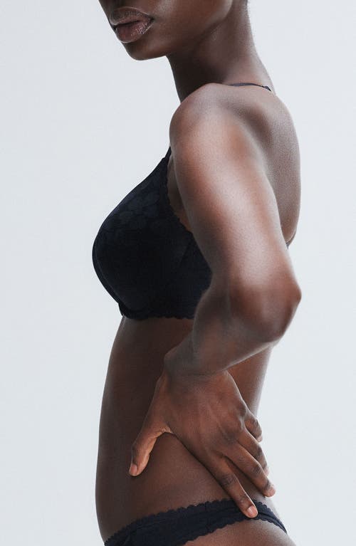 Savage X Fenty Front Closure Lace Push-up Bra In Black Caviar