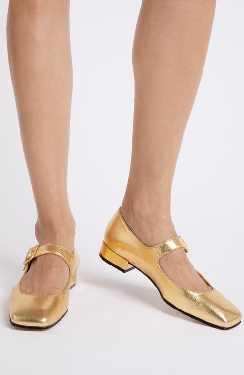 Penelope Chilvers Low Mary Jane Flats In Gold