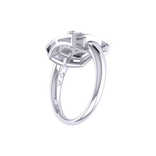 Luvmyjewelry Cancer Ruby & Diamond Signet Ring In Silver