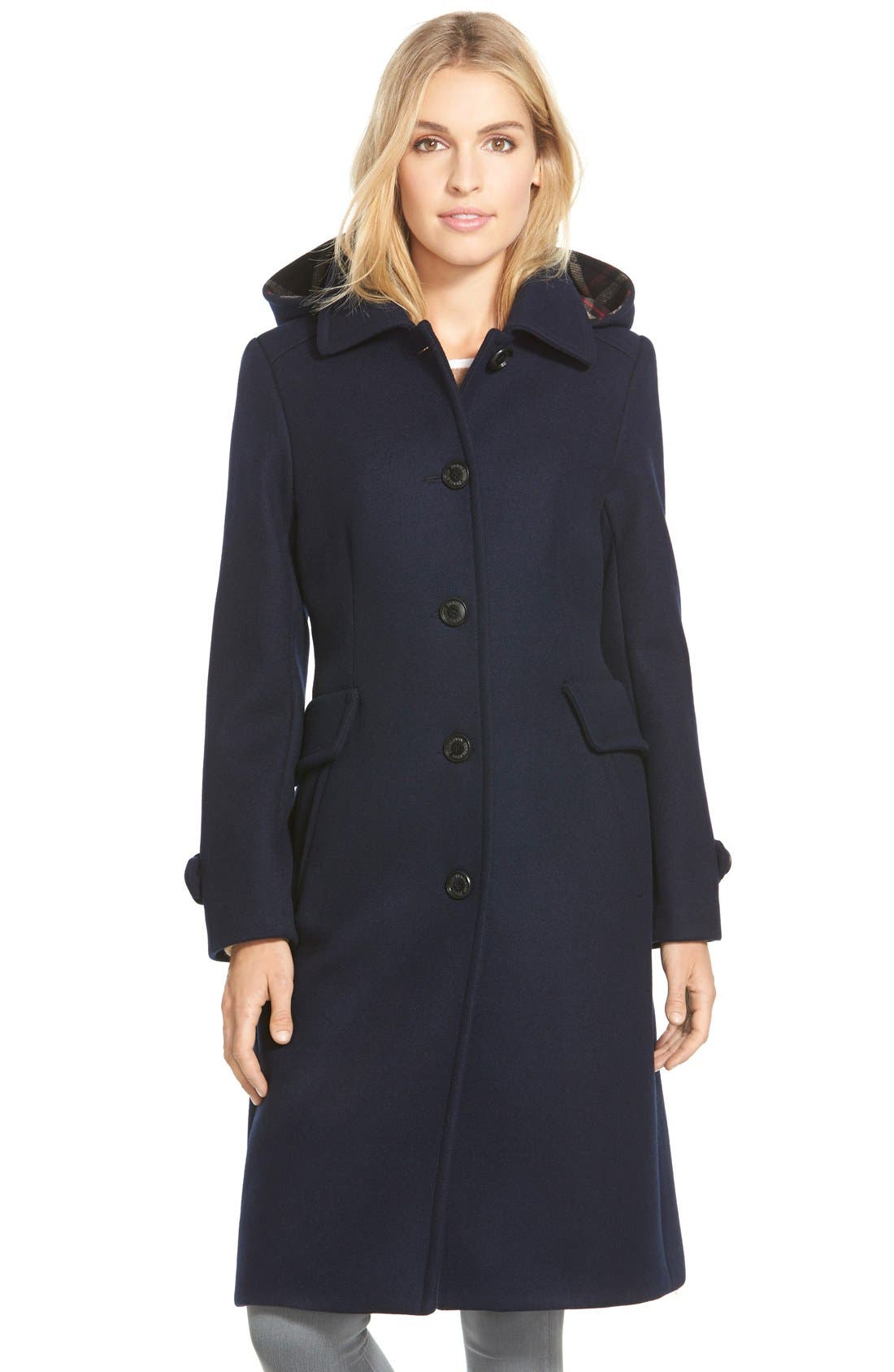 Pendleton Wool Blend Coat with Plaid Lined Hood Nordstrom