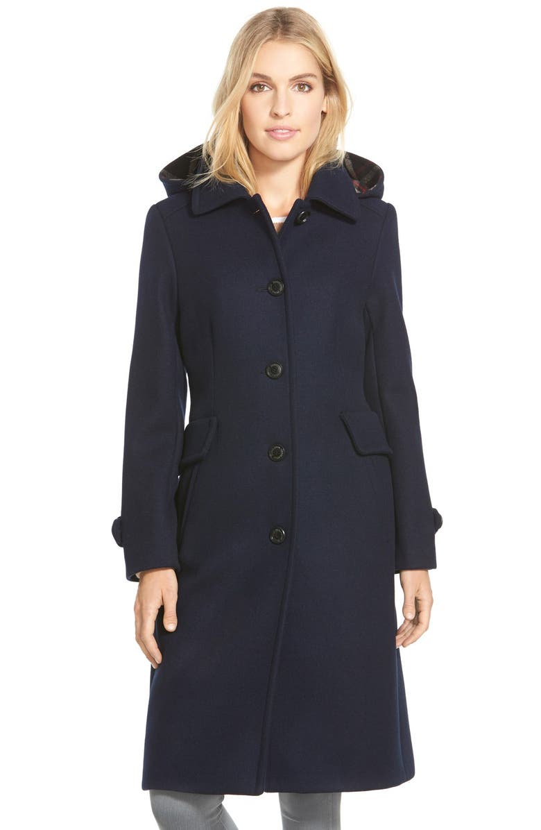 Pendleton Wool Blend Coat with Plaid Lined Hood | Nordstrom