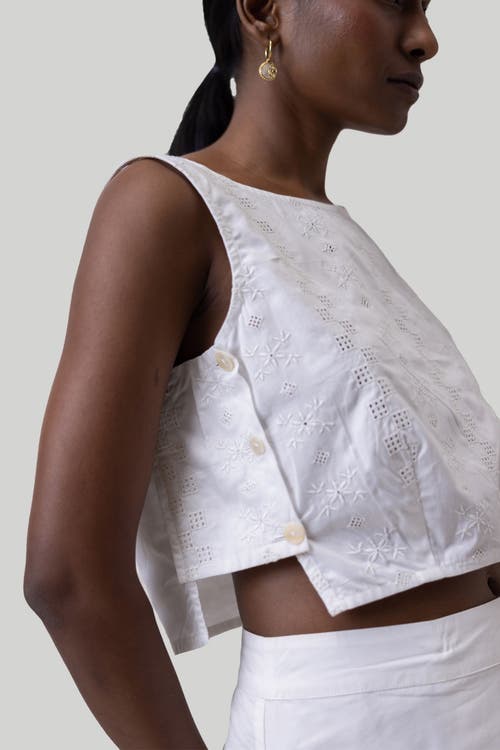 Reistor Boxy Crop Top In Coconut White
