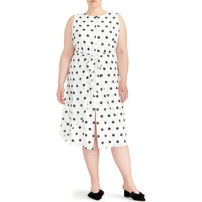 Plus Size Rachel Roy Collection Polka Dot Twist Front Dress, Ivory