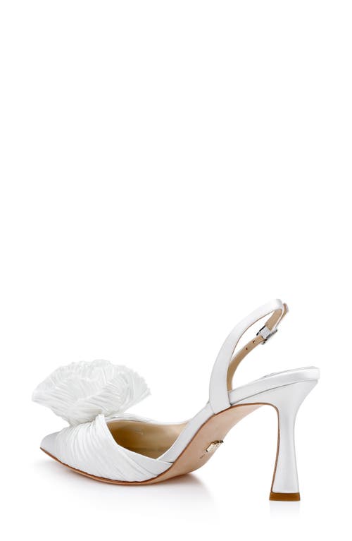 Shop Badgley Mischka Collection Blaire Pointed Toe Pump In White Satin