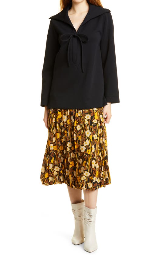 Shop Rebecca Taylor Floral Tiered Skirt In Daphne Fleur Black C