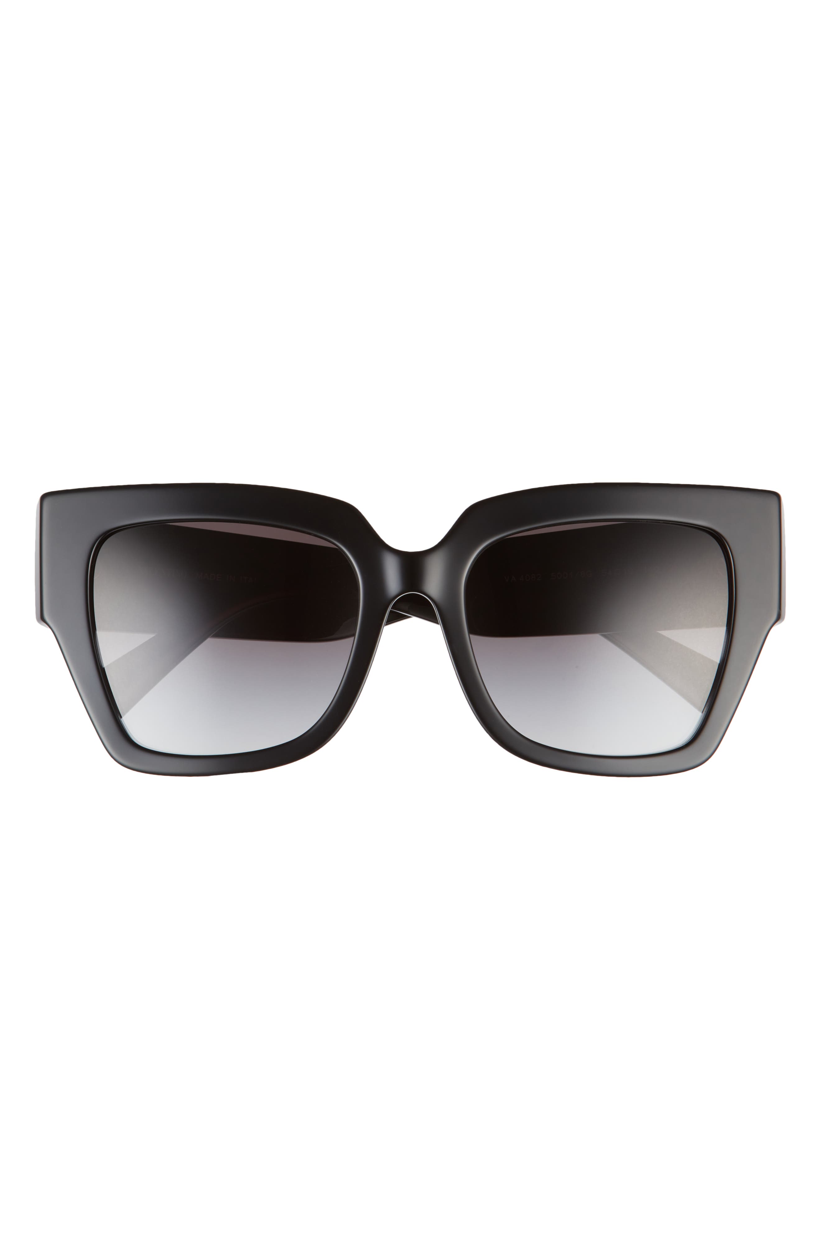 Valentino 54mm Square Sunglasses in Black/Gradient Black at Nordstrom