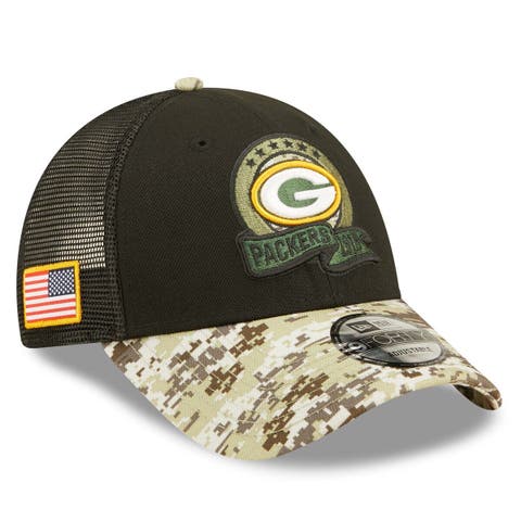 New Era Camo Green Bay Packers Raglan Full-zip Hoodie