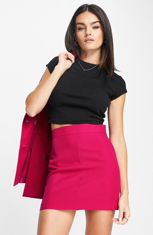 ASOS DESIGN Tailored Suit Miniskirt in Bright Pink