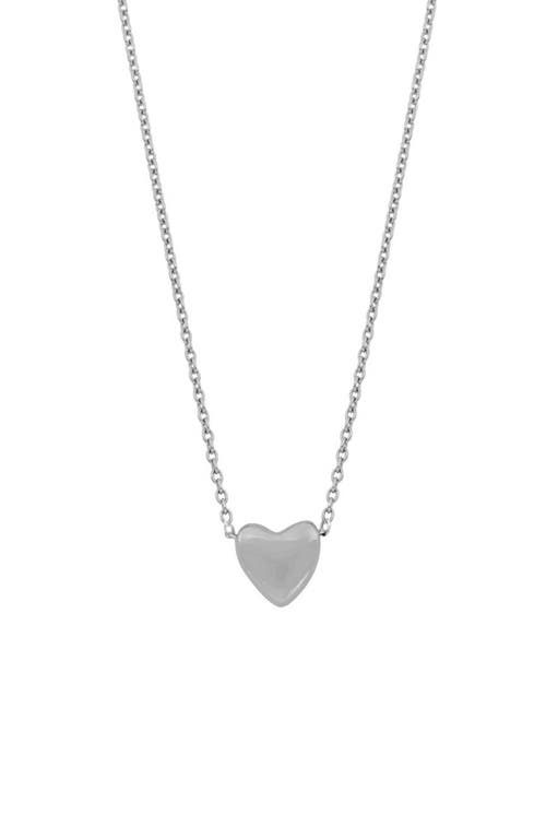 Bony Levy 14K Gold Puffy Heart Pendant Necklace in 14K White Gold at Nordstrom, Size 18