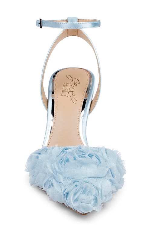 Jewel Badgley Mischka Shannon Pointed Toe Ankle Strap Pump In Sky Blue