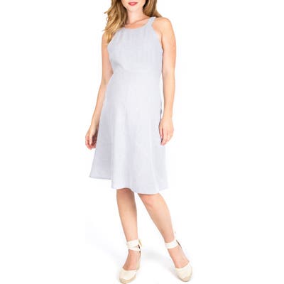Nom Maternity Molly Stripe Maternity Sundress, Blue